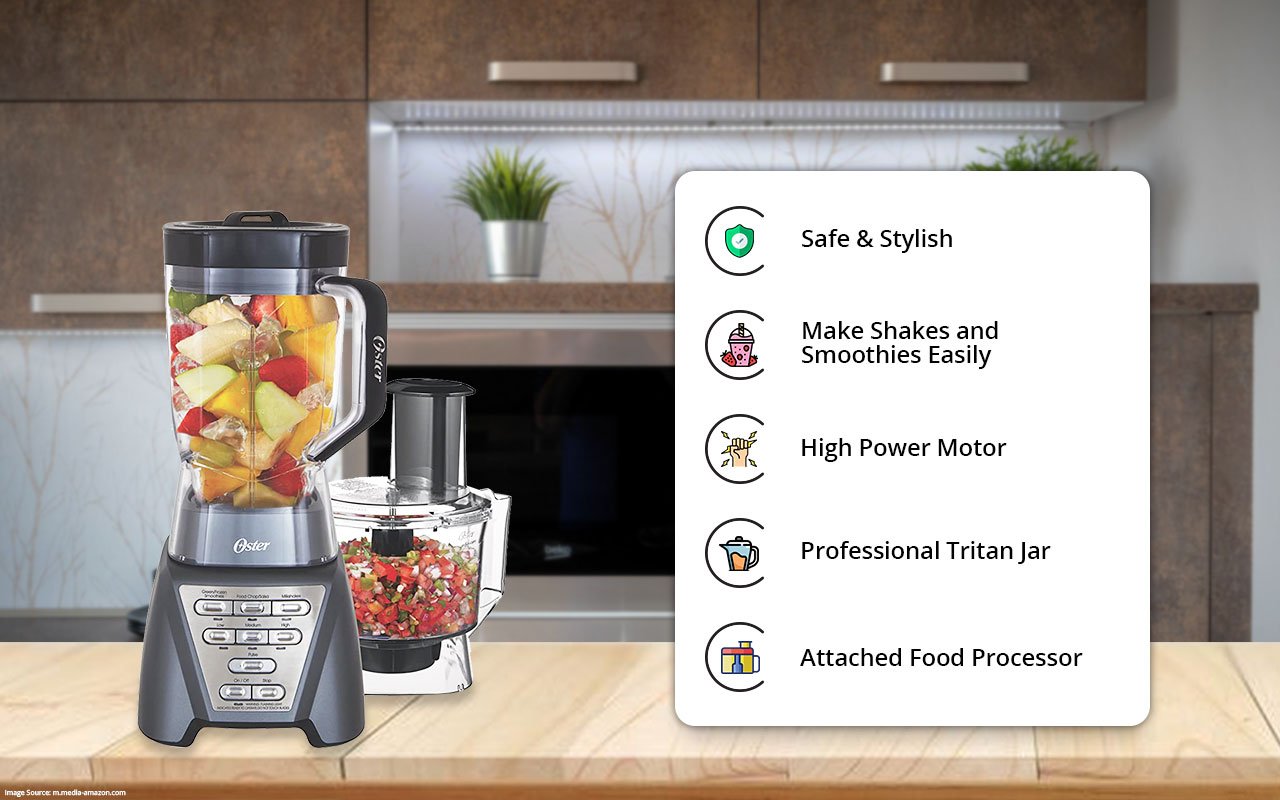 Jar and Food Processor attachment Oster Pro 1200 Blender with Professional Tritan