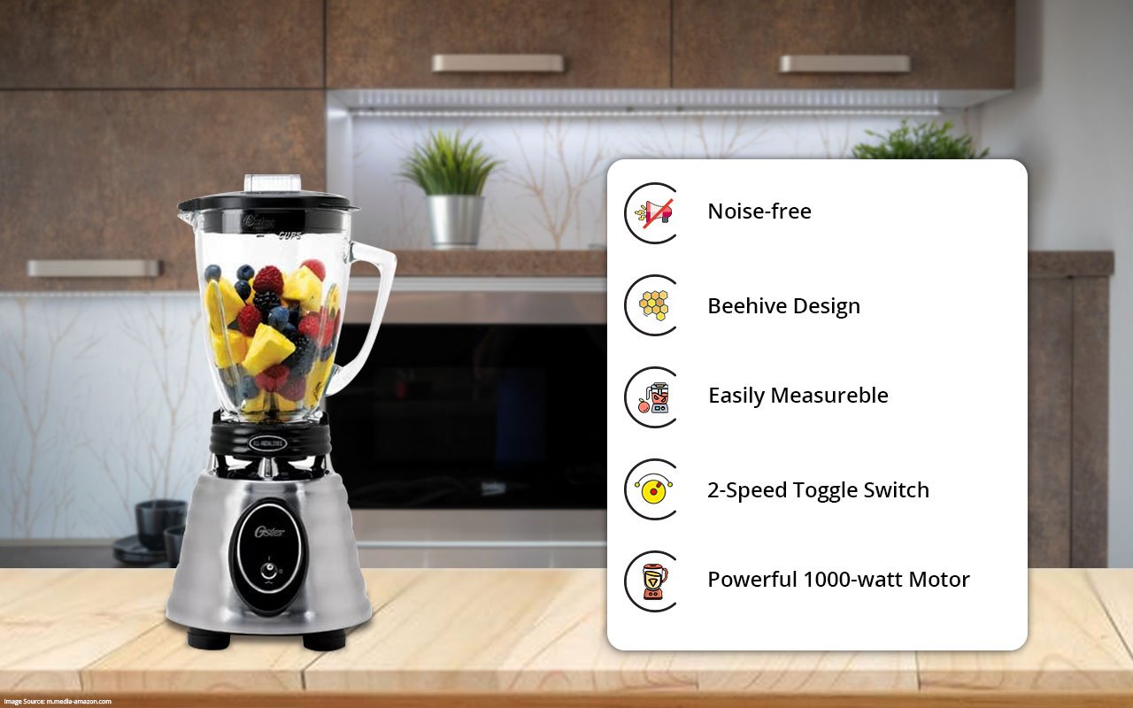 Oster BPCT02 BA0 000 Blender with Toggle 2 Speed and 6 Cup Glass Jar
