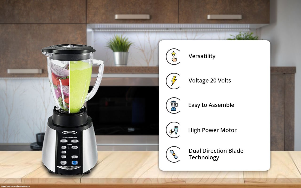 Oster Reverse Crush Counterforms Blender with 7 Speed Settings and 6 Cup Glass Jar